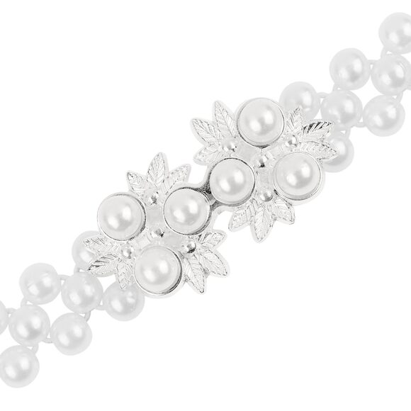 Women's Pearl Belt Crystal Rhinestone Retro Elastic Thin Waist Belt For🫱 - Picture 2 of 6